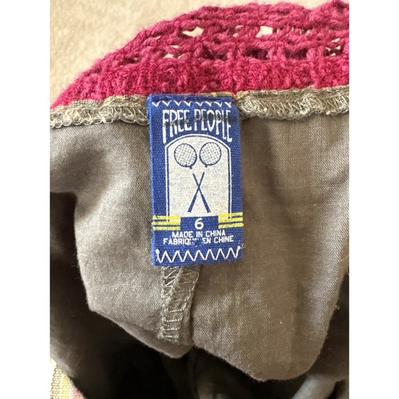 Vintage Free People Women's Size 6 Crochet Racerback Knee Length A-Line Dress - Picture 6 of 9